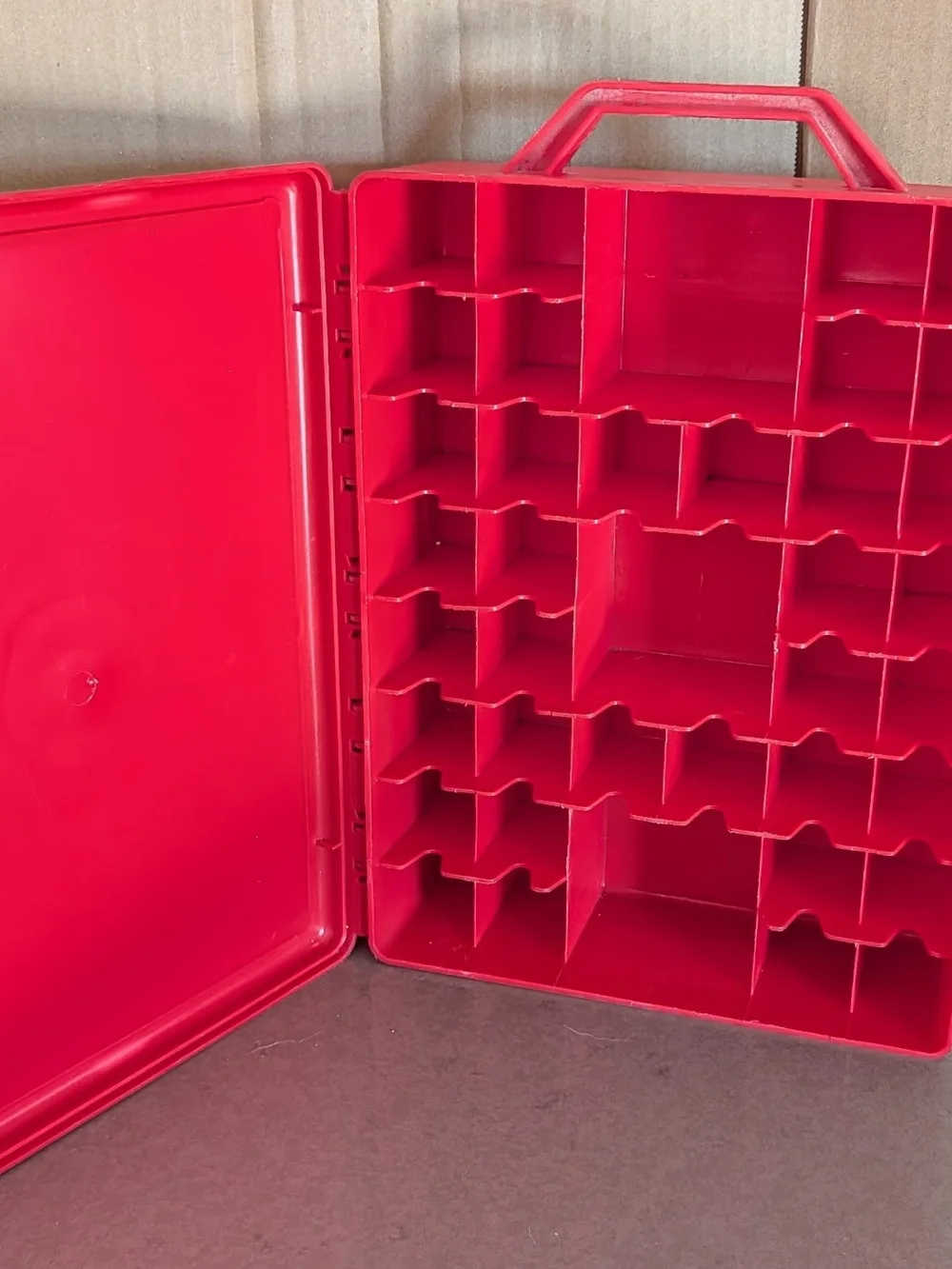 Red Carry Case with Assorted Matchbox Toy Cars